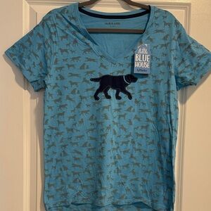 Little Blue House Women's Dog Print Tee - Blue